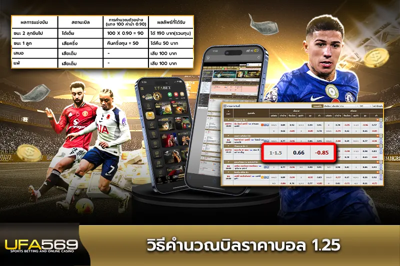 วิธีคำนวณบิลราคาบอล 1.25